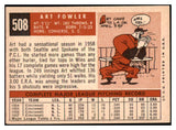 1959 Topps Baseball #508 Art Fowler Dodgers VG-EX 478189