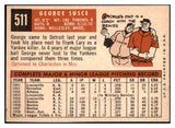 1959 Topps Baseball #511 George Susce Tigers VG-EX 478190