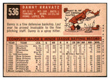 1959 Topps Baseball #536 Danny Kravitz Pirates VG-EX 478200