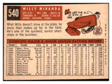 1959 Topps Baseball #540 Willie Miranda Orioles VG-EX 478201