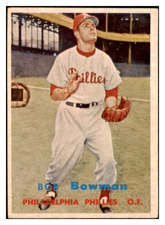 1957 Topps Baseball #332 Bob Bowman Phillies VG-EX 478237