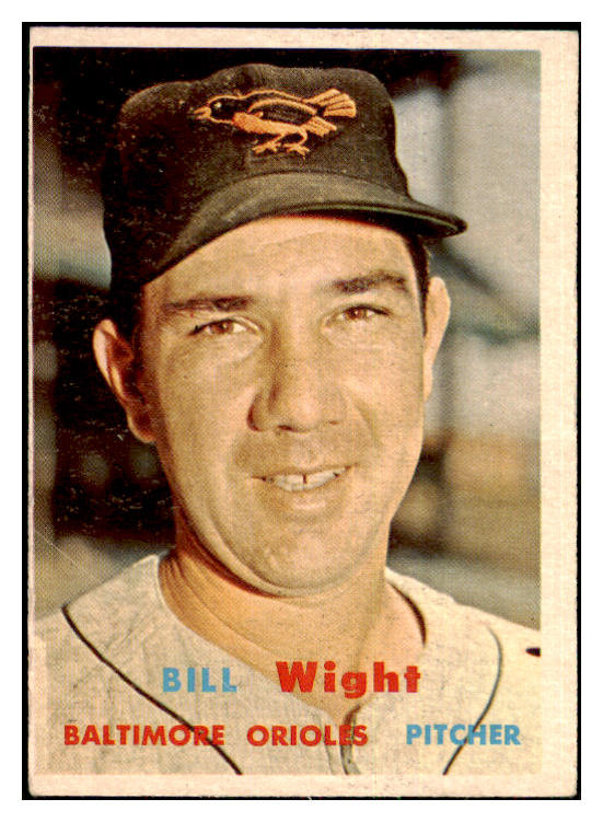 1957 Topps Baseball #340 Bill Wight Orioles VG-EX 478243
