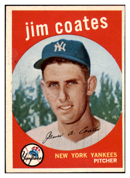 1959 Topps Baseball #525 Jim Coates Yankees EX-MT 478312
