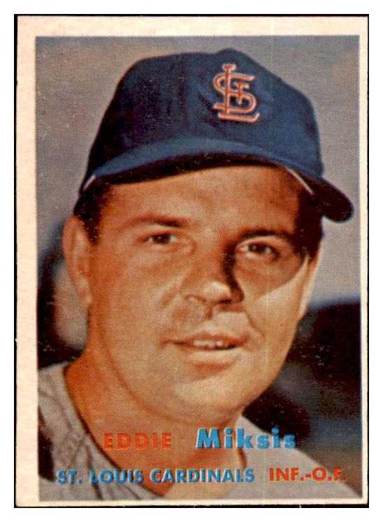 1957 Topps Baseball #350 Eddie Miksis Cardinals EX 478334