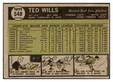 1961 Topps Baseball #548 Ted Wills Red Sox EX+/EX-MT 478401