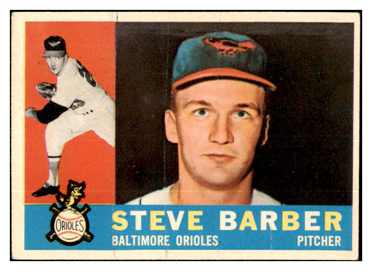 1960 Topps Baseball #514 Steve Barber Orioles VG 478442