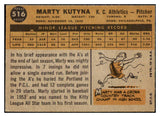 1960 Topps Baseball #516 Marty Kutyna A's VG 478443