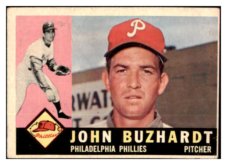 1960 Topps Baseball #549 John Buzhardt Phillies VG 478458