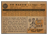 1960 Topps Baseball #551 Ed Rakow Dodgers VG 478459