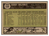 1961 Topps Baseball #530 Bobby Malkmus Phillies EX+/EX-MT 478486