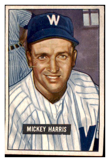 1951 Bowman Baseball #311 Mickey Harris Senators GD-VG back damage 478567