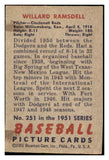 1951 Bowman Baseball #251 Willard Ramsdell Reds EX-MT 478570