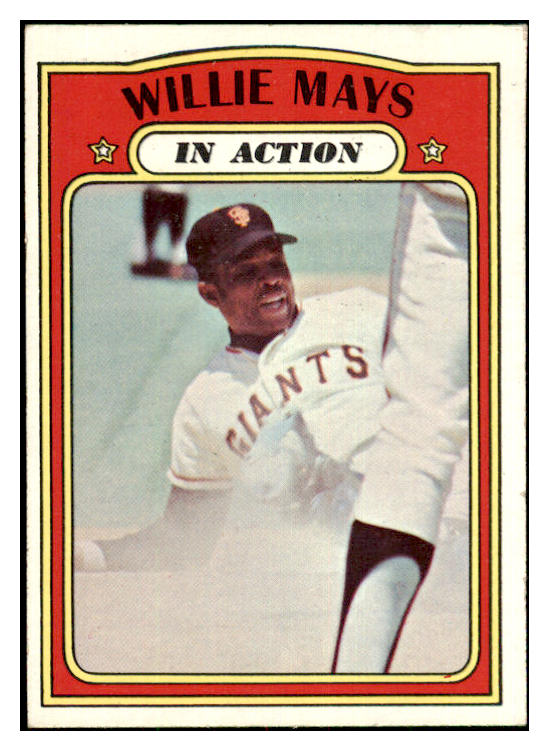 1972 Topps Baseball #050 Willie Mays IA Giants EX+/EX-MT 478709