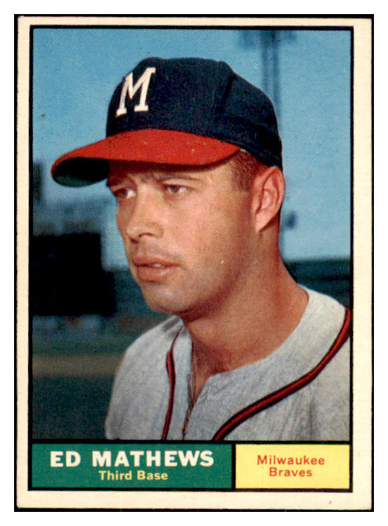 1961 Topps Baseball #120 Eddie Mathews Braves EX-MT 478726