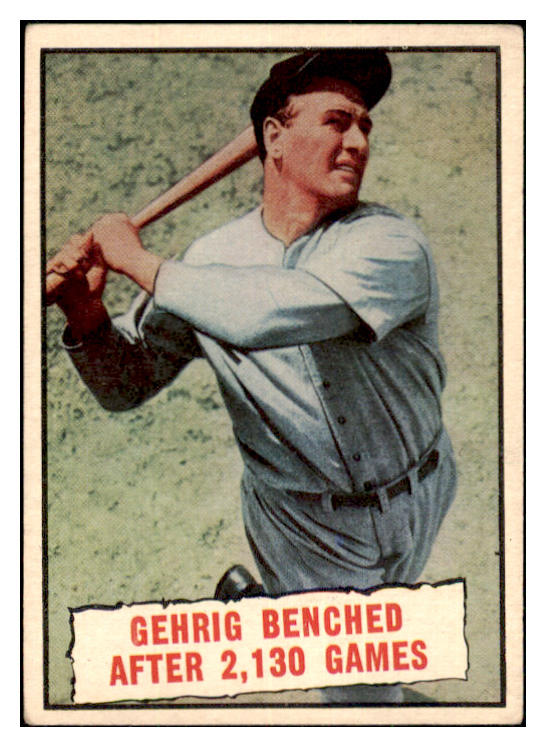 1961 Topps Baseball #405 Lou Gehrig Yankees VG-EX 478730