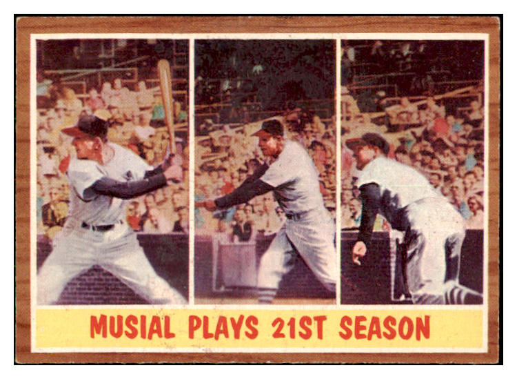 1962 Topps Baseball #317 Stan Musial IA Cardinals EX 478760