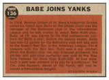 1962 Topps Baseball #136 Babe Ruth Yankees VG-EX 478778