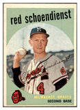 1959 Topps Baseball #480 Red Schoendienst Braves EX 478804