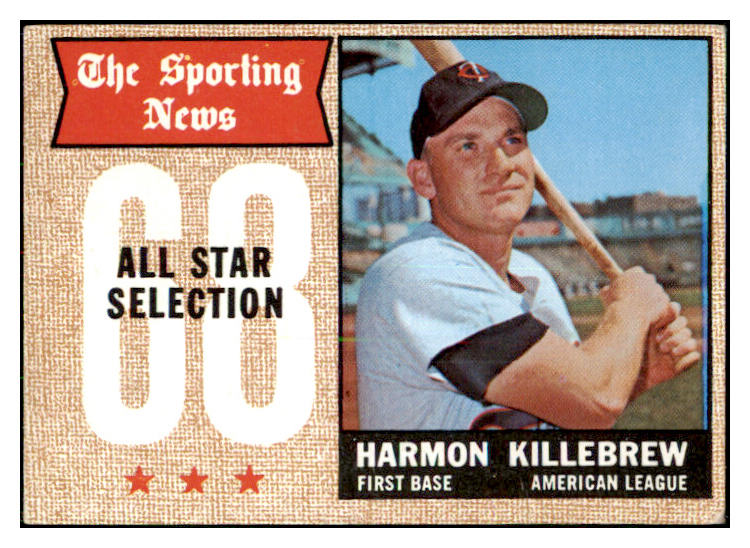 1968 Topps Baseball #361 Harmon Killebrew A.S. Twins EX 478825
