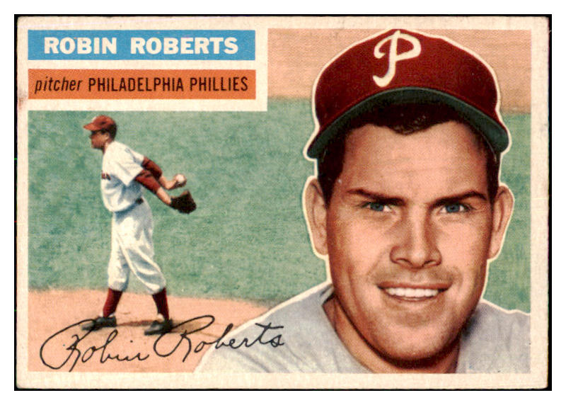 1956 Topps Baseball #180 Robin Roberts Phillies EX+/EX-MT Gray 478853