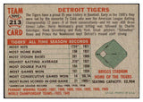 1956 Topps Baseball #213 Detroit Tigers Team EX-MT 478857