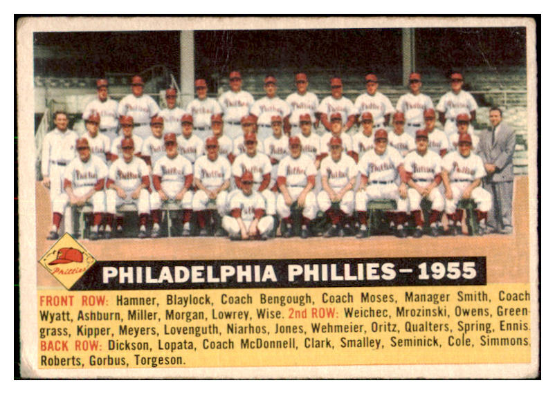 1956 Topps Baseball #072 Philadelphia Phillies Team GD-VG Dated 478858