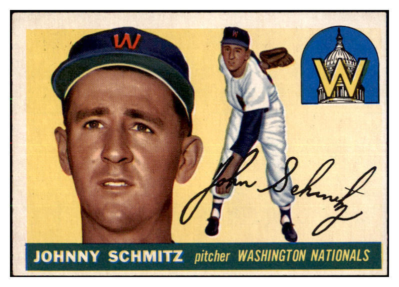 1955 Topps Baseball #159 Johnny Schmitz Senators EX-MT 478861