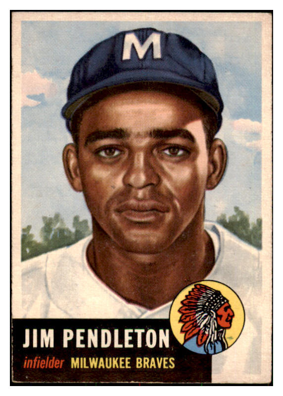 1953 Topps Baseball #185 Jim Pendleton Braves EX-MT 478881