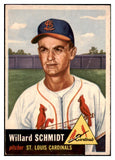 1953 Topps Baseball #168 Willard Schmidt Cardinals EX-MT 478882