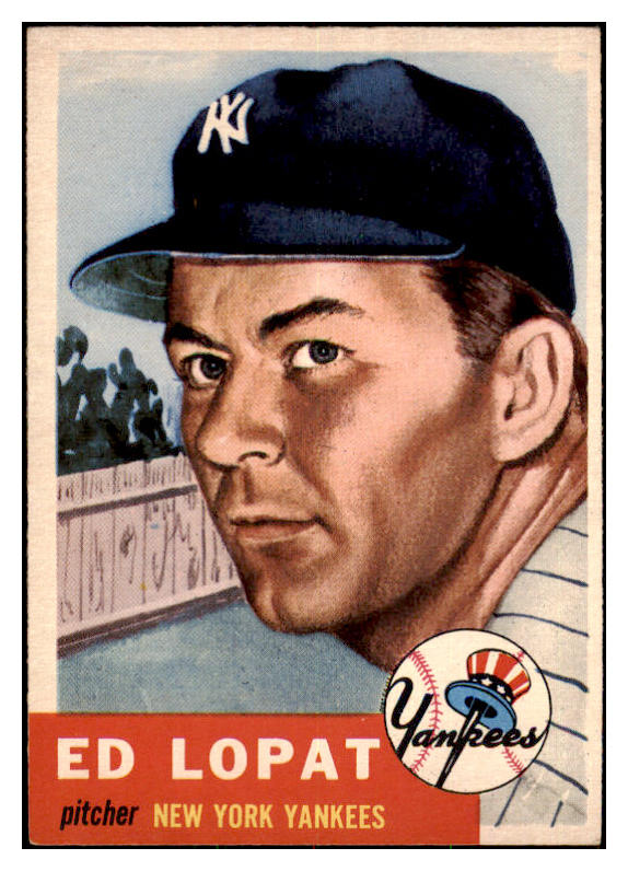 1953 Topps Baseball #087 Eddie Lopat Yankees NR-MT 478892