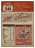 1953 Topps Baseball #241 Al Sima Senators NR-MT 478906