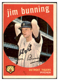 1959 Topps Baseball #149 Jim Bunning Tigers VG 479020