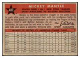 1958 Topps Baseball #487 Mickey Mantle A.S. Yankees VG 479026