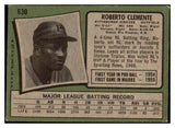 1971 Topps Baseball #630 Roberto Clemente Pirates VG-EX 479029