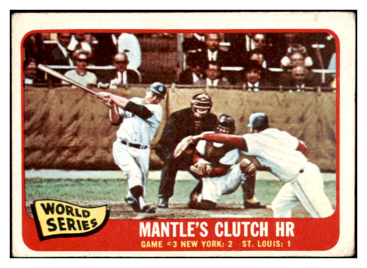 1965 Topps Baseball #134 World Series Game 3 Mickey Mantle VG-EX 479040