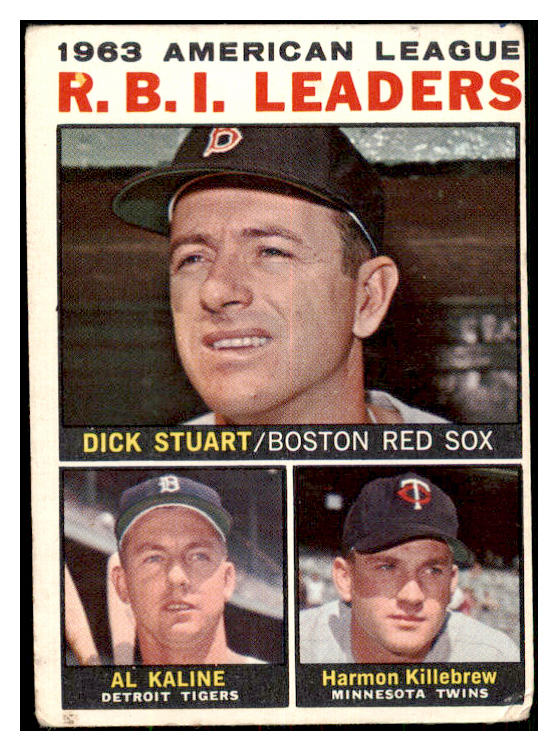 1964 Topps Baseball #012 A.L. RBI Leaders Al Kaline VG 479043