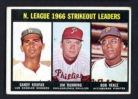 1967 Topps Baseball #238 N.L. Strike Out Leaders Sandy Koufax VG-EX 479065