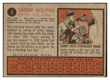 1962 Topps Baseball #005 Sandy Koufax Dodgers VG-EX 479078
