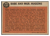 1962 Topps Baseball #137 Babe Ruth Yankees VG-EX 479090
