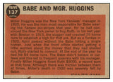 1962 Topps Baseball #137 Babe Ruth Yankees VG-EX 479092