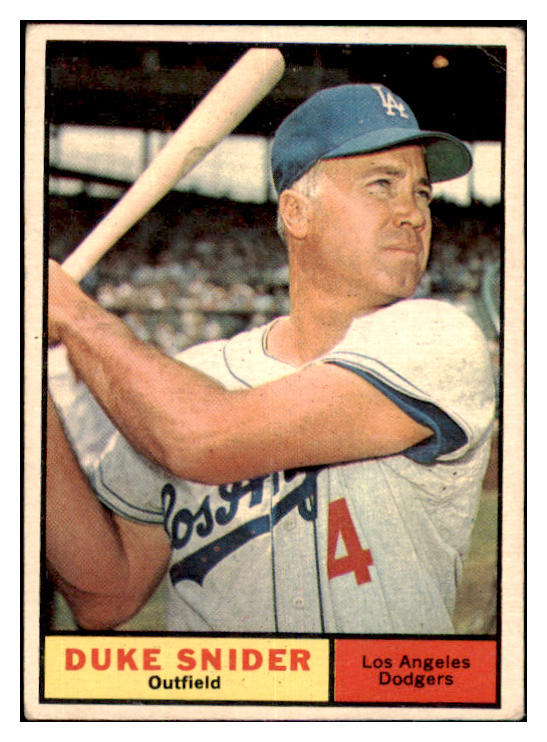 1961 Topps Baseball #443 Duke Snider Dodgers VG-EX 479128