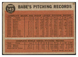 1962 Topps Baseball #143 Babe Ruth Yankees VG 479134