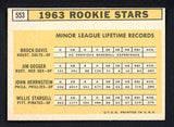 1963 Topps Baseball #553 Willie Stargell Pirates EX+/EX-MT 479183