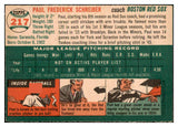 1954 Topps Baseball #217 Paul Schreiber Red Sox EX-MT 479251