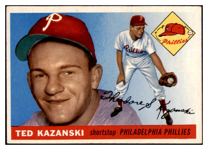 1955 Topps Baseball #046 Ted Kazanski Phillies EX-MT 479271