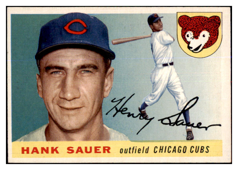 1955 Topps Baseball #045 Hank Sauer Cubs EX-MT 479272