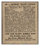1948 Bowman Baseball #048 Dave Koslo Giants EX 479296