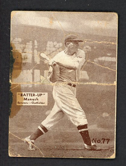 1934-36 Batter Up #077 Heinie Manush Senators PR-FR 479326