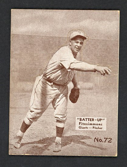 1934-36 Batter Up #072 Fred Fitzsimmons Giants EX 479345