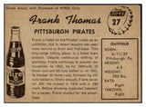 1958 Hires #027 Frank Thomas Pirates EX-MT No Tab 479498